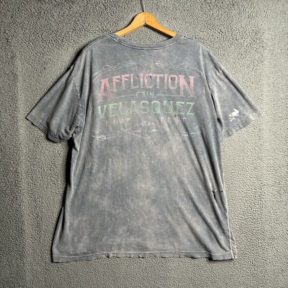 Affliction MMA UFC Cain Velasquez Distressed Mexico 2XL UFC 188 Walkout T-Shirt - Picture 9 of 16